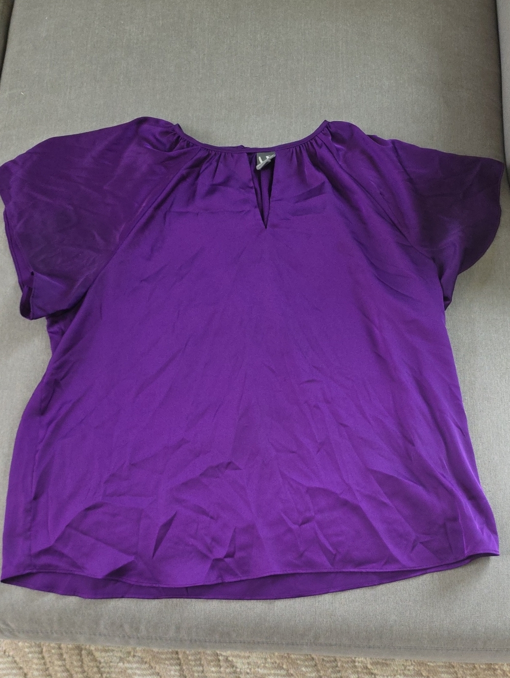 Worthington Purple Flutter-Sleeve Blouse